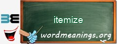 WordMeaning blackboard for itemize